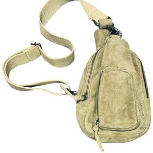 Free People Tan Leather Sling Bag